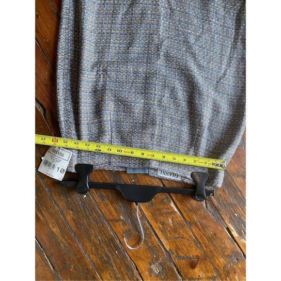 Gianni NWT Nordstrom Tan Blue Tweed Plaid Pencil Skirt Size 10, MSRP $108 - Picture 11 of 11